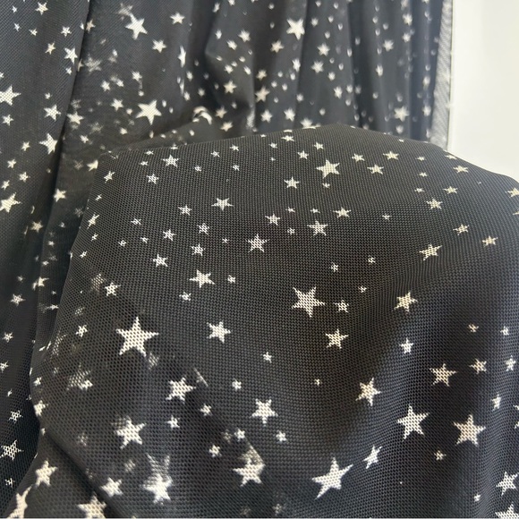 Originality Womens M Starry Night Black Midaxi Sheer Skirt Celestial Galaxy Star - Picture 9 of 9